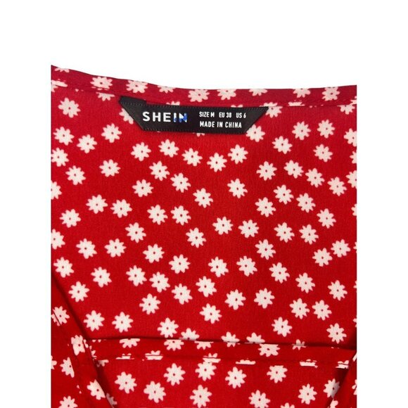 Shein Women's Red Loose Floral Dress - Picture 3 of 5